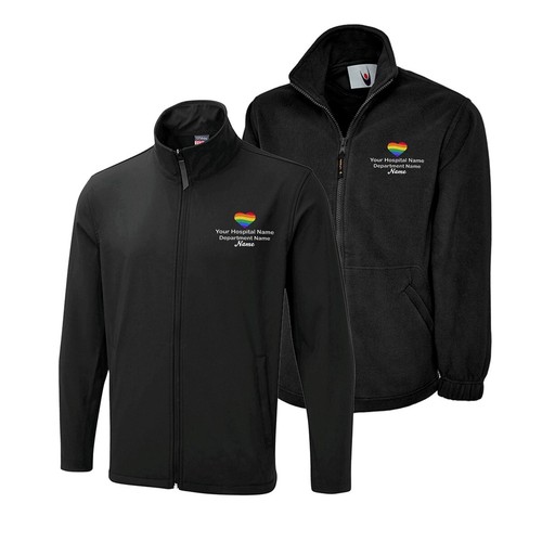 PERSONALISED HOSPITAL WORKWEAR BUNDLE FLEECE SOFTSHELL EMBROIDERED CUSTOM TEXT - Picture 20 of 22