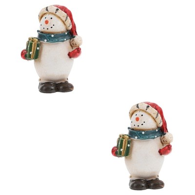  Set of 2 Schneemann-Puppendekoration Schneemannfiguren Tischdeko