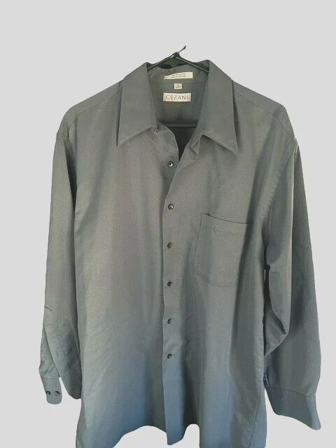 男式 Cezani 衬衫尺寸 17 32/33 纽扣长袖前口袋 — 第 3/4 张图片