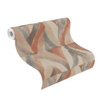 Vliestapete Rasch Ethno Raute Orange-Rot Beige Kalahari 704020 (4,87€/1Qm)