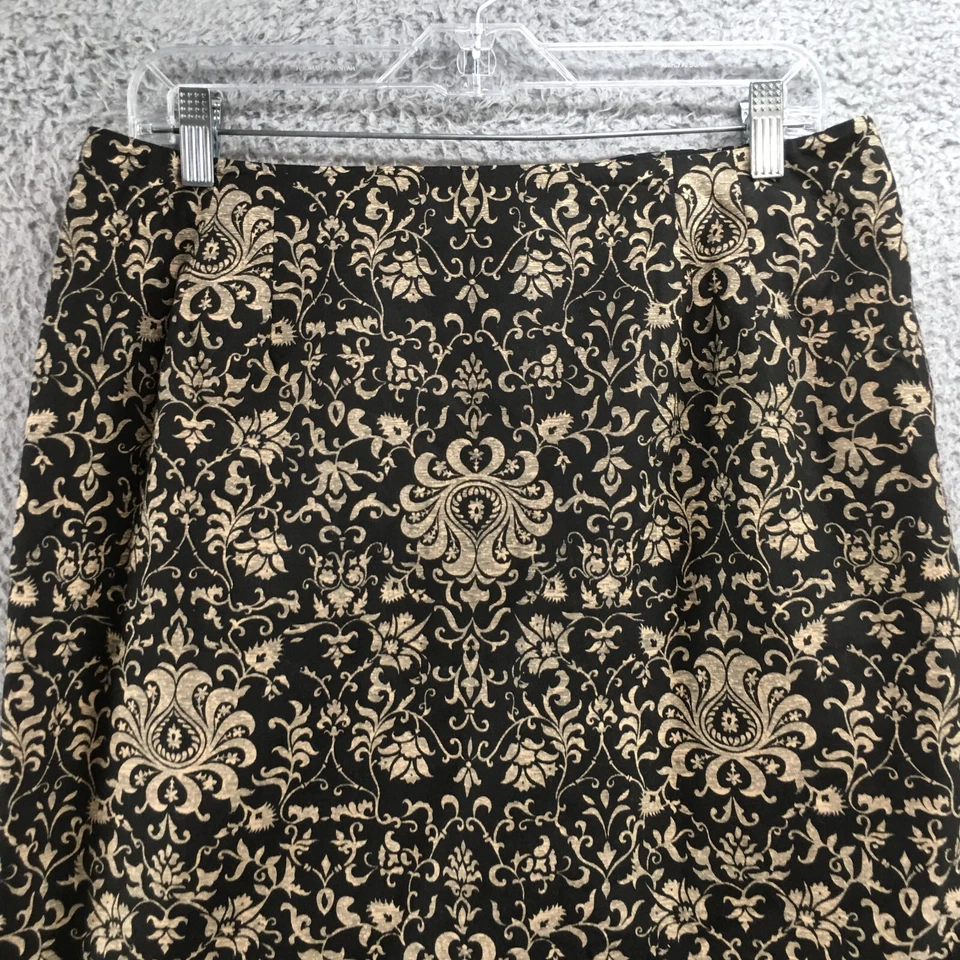 Falda recta y lápiz Talbots para mujer 14 multicolor algodón estampado floral cremallera Foto 2 de 4