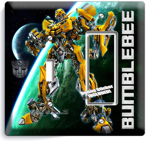 Transformers Autobot Bumble Bee Light Switch Outlet Wall Plate Cover – Toggle Combo