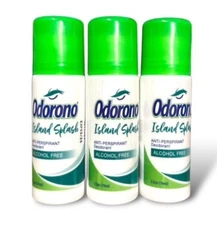 LOT OF 3 Odorono Anti-perspirant Deodorant ISLAND SPLASH 2.5 OZ