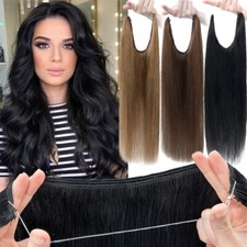 Invisible Ring Wire In 100 Real Remy Human Hair Extensions Clip In Hairpiece