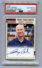 Gary Cohen SNY Broadcaster Custom Card Signed On-Card PSA Authentic Auto Mets