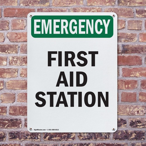 (2 Pack) First Aid Station OSHA Emergency Sign Decal Metal Plastic - 第 4/21 張圖片