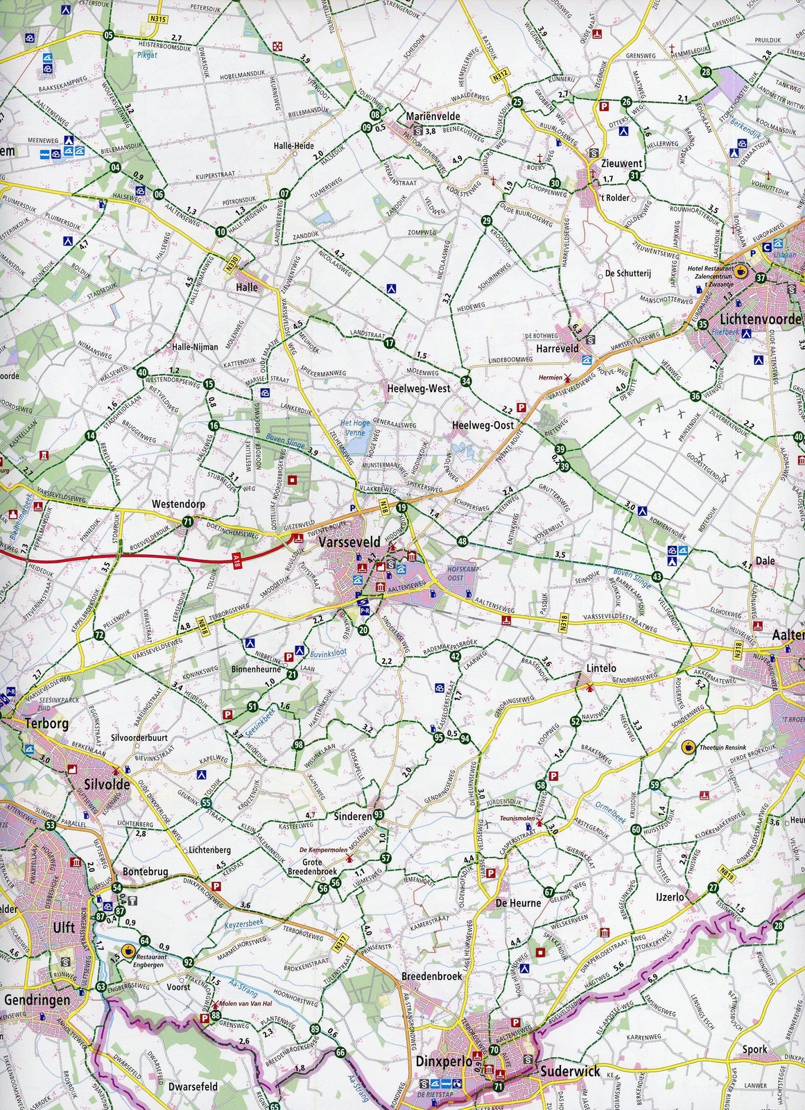 Thumbnail - Achterhoek (varsseveld/winterswijk) 1:66 000 | Fietskaart Mit Radwegen