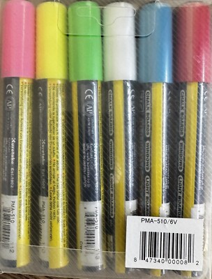 Zig 15mm Tip Posterman Tip Markers, Multicolor, 6-Pack Brand New