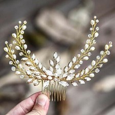 Yean Bridal Hair Combs Wedding Gold Leaf Hair Comb for Bride or Bridesmaid New