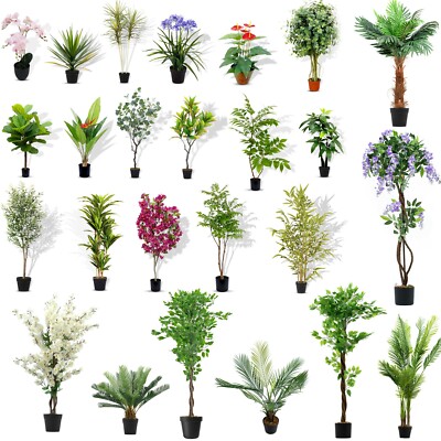 GROßE Künstliche Palmen, Ficus Pflanzen, Bambus Tropical Yukka ULTRA REALISTISCH