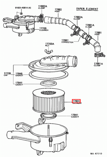 Genuine LandCruiser HJ60 HDJ80 HDJ79 HDJ78 FZJ80 1FZ 1HD 2H Engine Air Filter - Picture 13 of 20