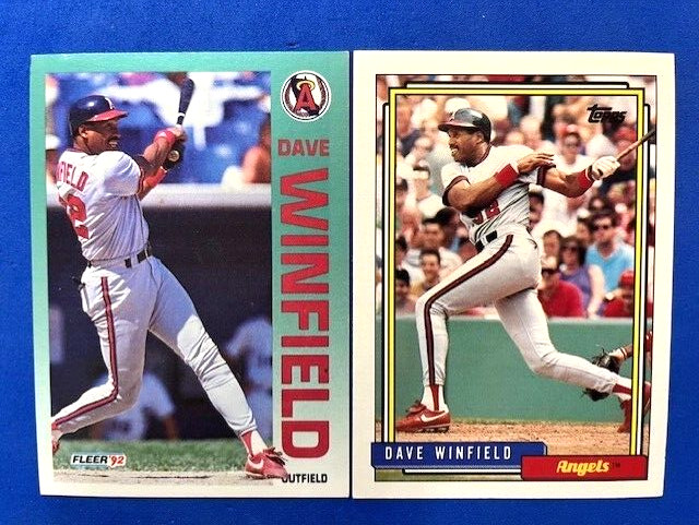 Dave Winfield 1992 Fleer & 1992 Topps Baseball - Angels
