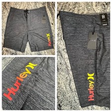 Hurley Wayfarer Board Shorts Men  s Size 30 Surf Swim Trunks Gray NEW