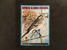 EQUATORIAL GUINEA 1976 EUROPEAN BIRDS 0.25PTA LA LAVANDERA BLANCA FINE USED