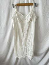 Beautiful IVORY Vintage Shadowline Slip Nightgown Womens 36 Lace