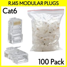 100PCS RJ45 Modular Plugs for Cat6 Ethernet Cable Connector Cat 6 8P8C End Plug