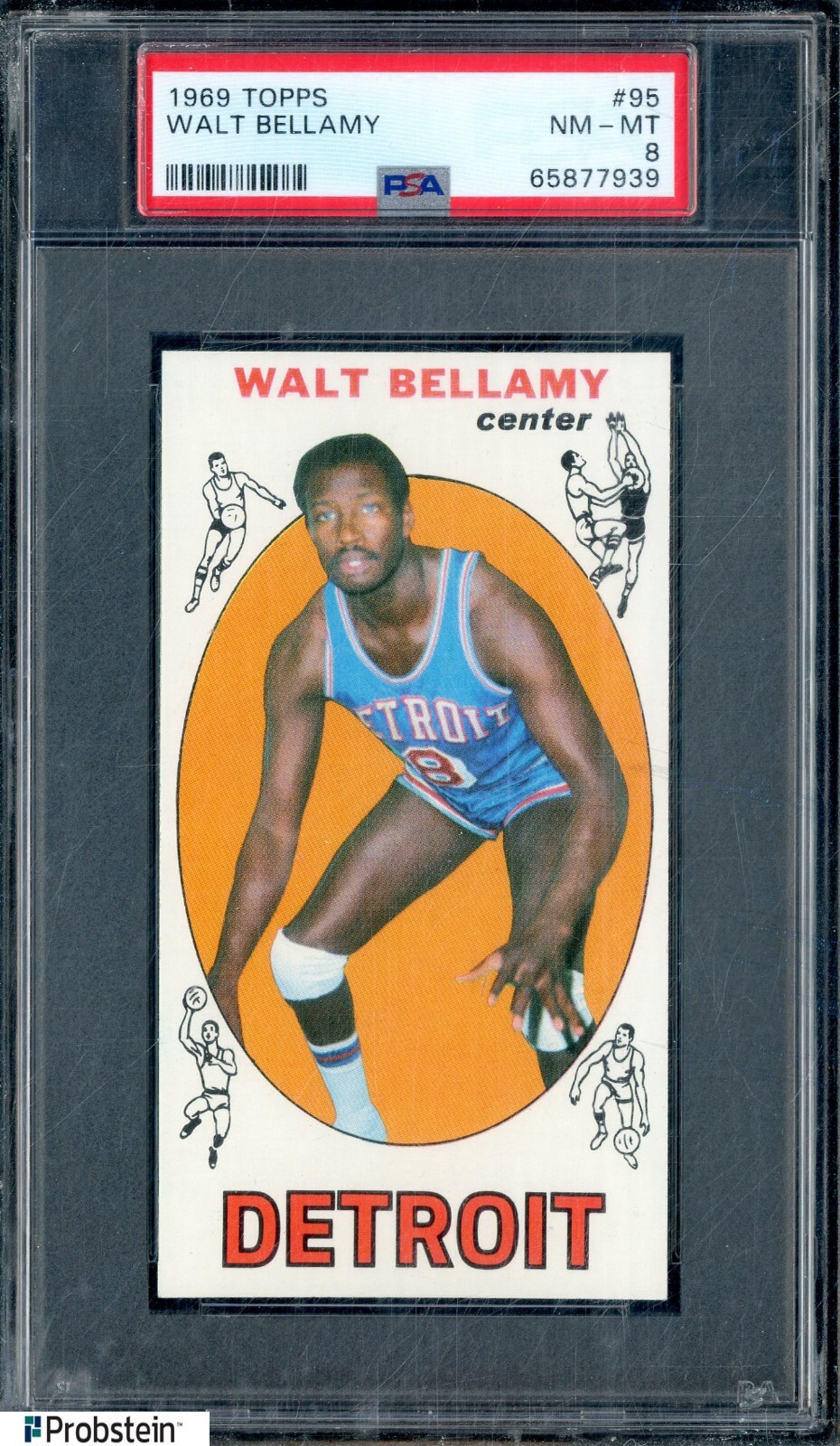 1969 Topps Basketball #95 Walt Bellamy Detroit PSA 8 NM-MT