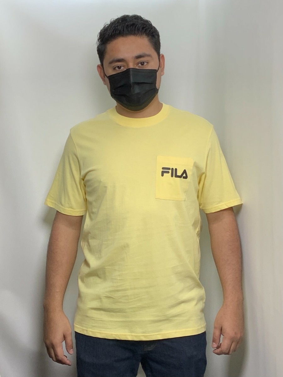 Men's Fila Yellow Short Sleeve Tee Shirt Australia