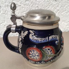 Alter Reservistenkrug,Bierkrug Feuerwehr "Gott zur Ehr den N&auml;chsten zur Wehr"