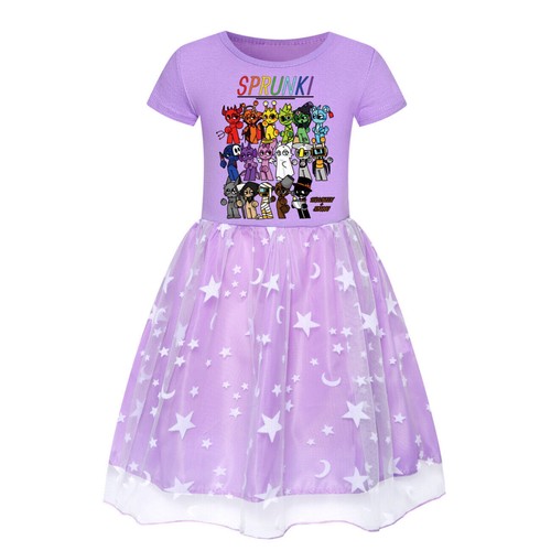Kids Girls Sprunki Costume Rainbow Stars Tutu Skirts Birthday Party Fancy Dress - Picture 53 of 72