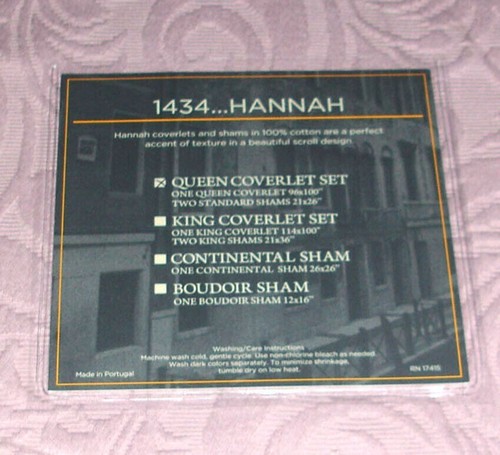 Sferra Hannah Lavender Queen 5 piezas Juego de fundas de algodón Matelasse Scroll Nuevo - Imagen 4 de 7
