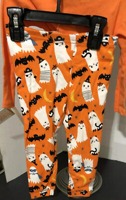 Ensemble Bandeau Halloween Carter's Pour Fille - 2 Pièces (noir, Argent, Orange Citrouille) - Taille Unique Enfant - Neuf Avec étiquettes