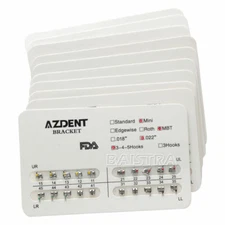 10 Packs AZDENT Dental Orthodontic Bracket Braces Mini MBT 022 Hooks 3-4-5