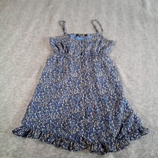 Forever 21 Dress Women Small Blue Geometric Flowy Party Causal Preppy