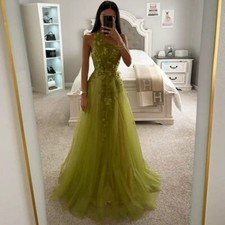 One Shoulder Tulle robes de soir e Floor-Length Evening Dresses Valentines Day