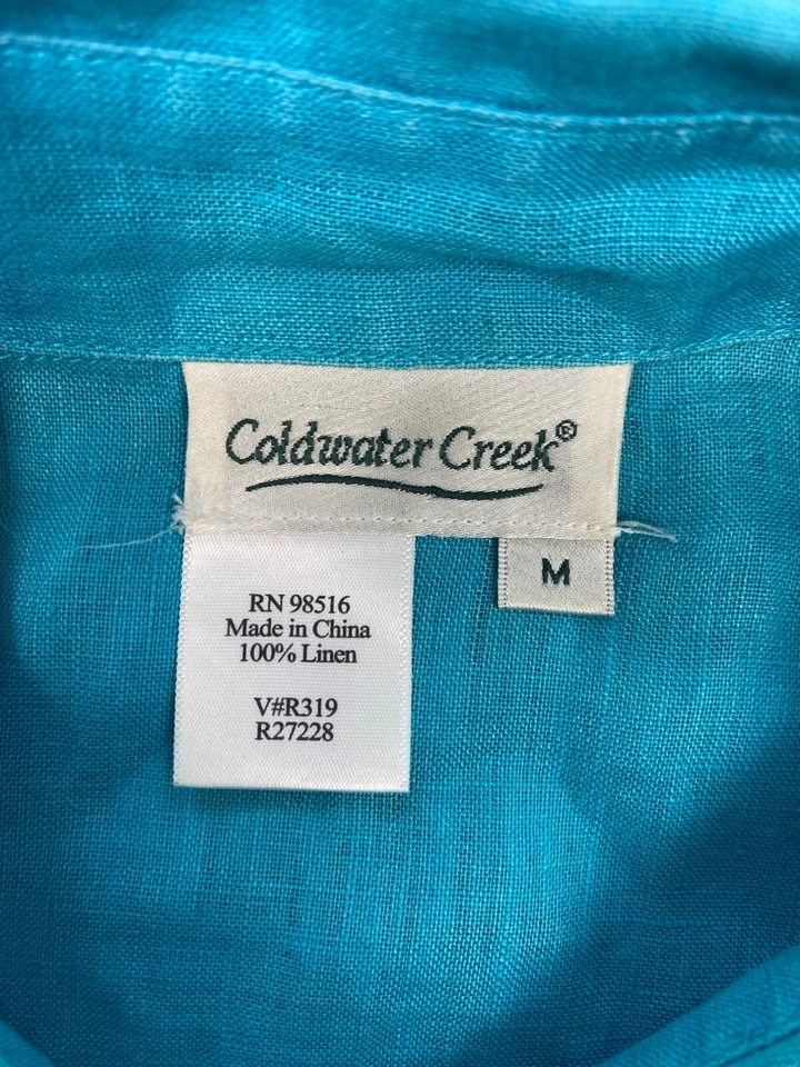 Lote de 2 blusa túnica plisada de lino mediana Coldwater Creek Top para mujer Foto 4 de 4
