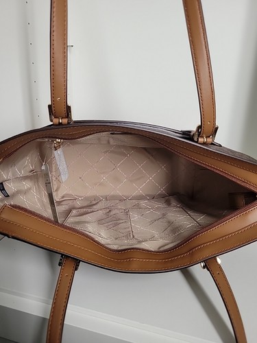 Michael Kors Signature Aria Brown/Acorn Large Tote Bag Shoulder Bag $298 - Picture 7 of 7