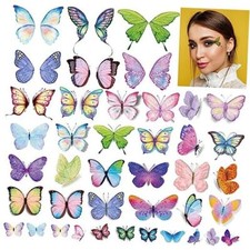 Makeup Temporary Tattoos for Women Girls, 10Sheets Colorful Glitter Butterfly