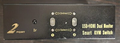  High Quality USB HDMI Dual Port Monitor Smart KVM Switch Used