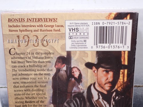 Rare Red trim! Indiana Jones Raiders Of The Lost Ark VHS New Factory Sealed 1999 - Picture 4 of 6