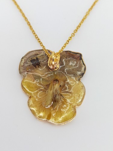 COLLIER ET PENDENTIF FLEUR ( PENSEE) - Foto 2 di 5