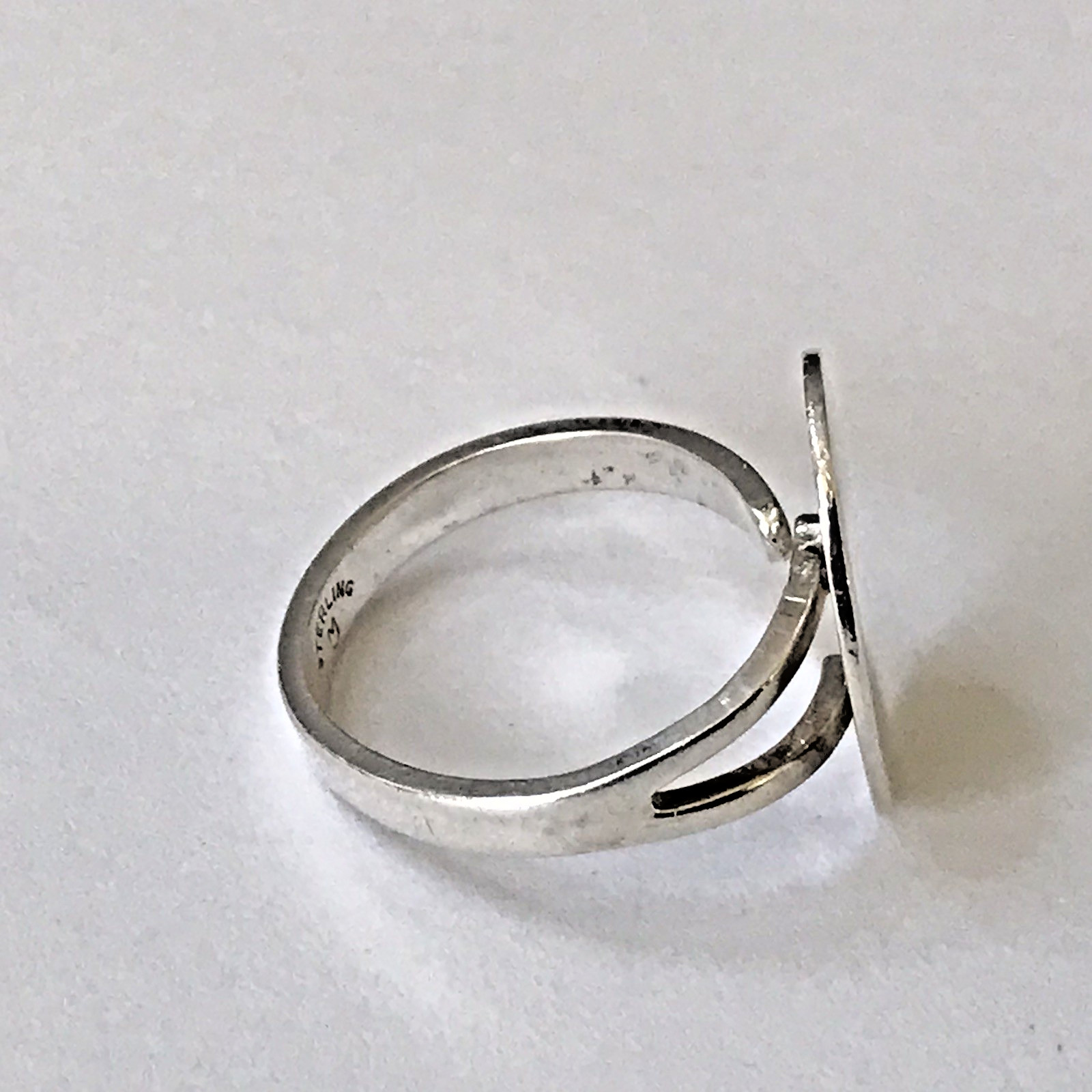 Sterling Silver Adjustable Oval Initial Ring 4gra… - image 4