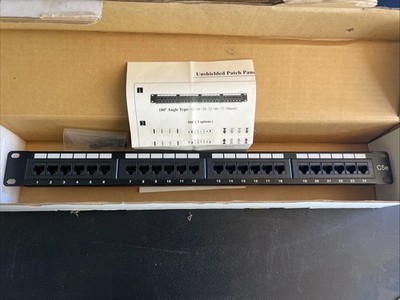 CAT5e 24 Port Patch Panel RJ45 110 UL Network Ethernet Rack Mount 19 