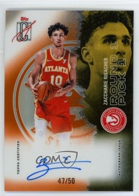 2025 Topps Signature Class Orange Refractor 47/50 Zaccharie Risacher Auto 0ti4