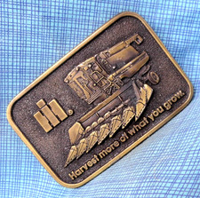 International Harvester Farmers Promo Belt Buckle Agri Vtg 80s Spec Cast .GMP659