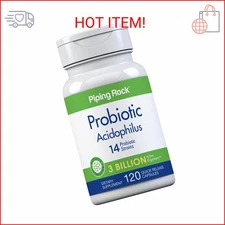 Piping Rock Probiotic Acidophilus Capsules for Women and Men | 3 Billion Live Cu