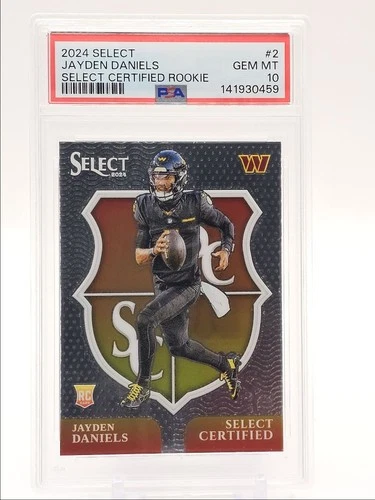 JAYDEN DANIELS 2024 SELECT CERTIFIED ROOKIE COMMANDERS RC PSA 10 Q3178