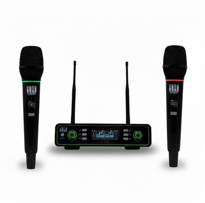 MUSYSIC MU-MF5U2 UHF Dual Wireless Microphone System 100 Ch Handheld Mics Pro