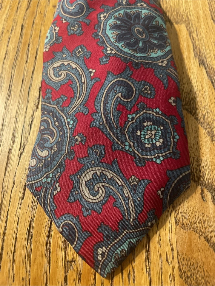 Corbata vintage usada en excelente estado Bert Pulitzer seda foulard cachemira para hombre EE. UU. Foto 2 de 4