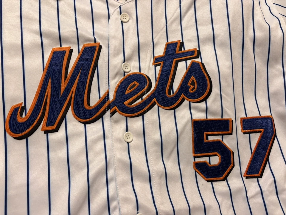 Camiseta local 100 % auténtica 2008 Majestic New York Mets Johan Santana talla 54 2XL Foto 4 de 4