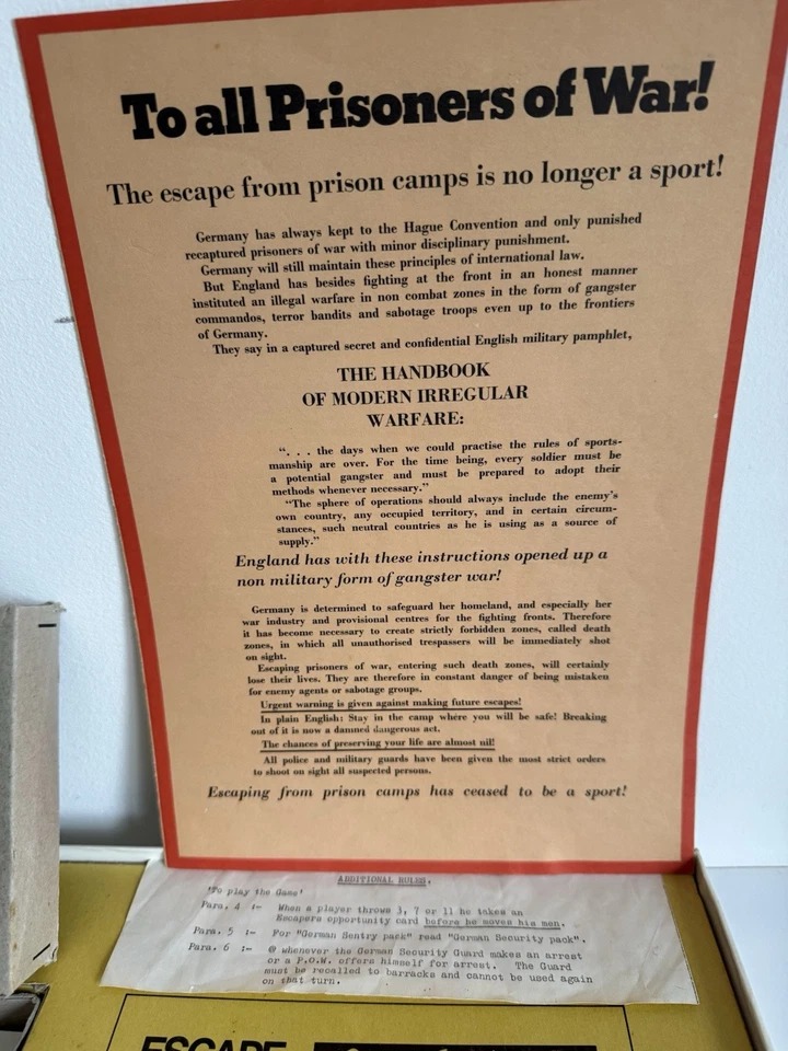 Escape From Colditz Vintage Board Game 1st Edition 1970s Parker Complete Hamleys - Image 3 of 4