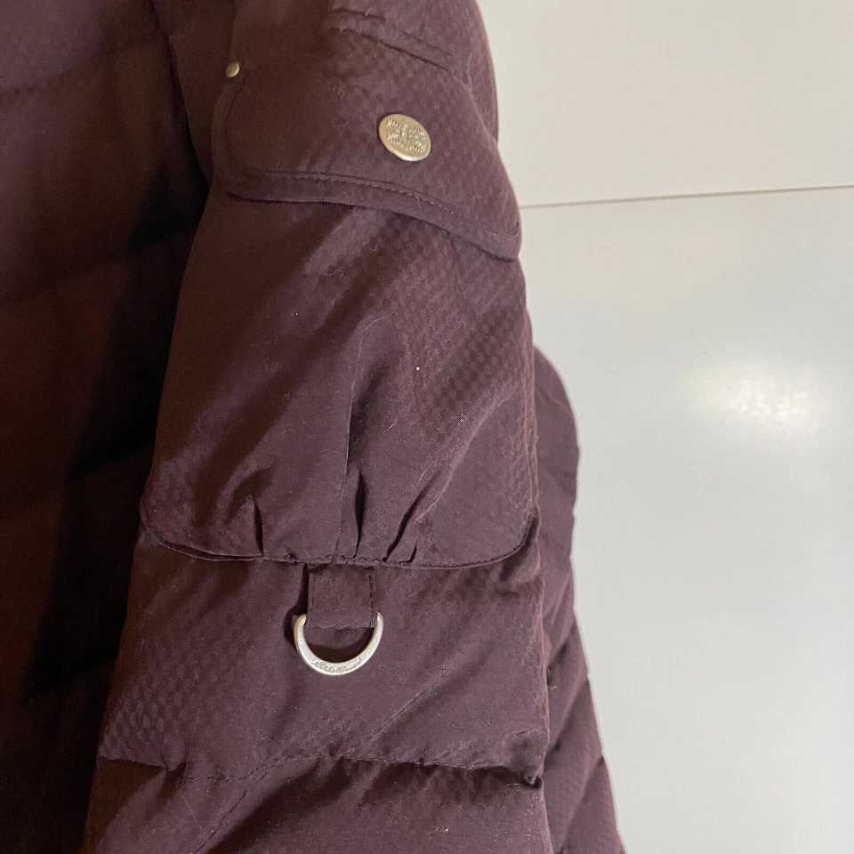 Eddie Bauer Womens Sz 3X Plus Down Parka Purple Plum Removable Hood Fur Inside - Image 3 of 4