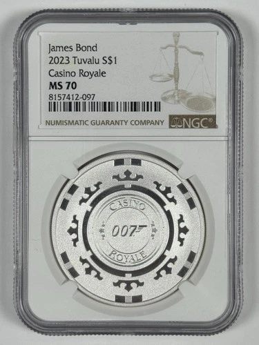 2023 TUVALU $1 SILVER JAMES BOND CASINO ROYALE 1 OZ NGC MS70