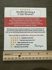 5 Star Rating Magnet 5x5 – STR Airbnb Vrbo Host Supplies Guest Review Reminder