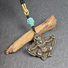 Antique Garuda Amulet | Rustic Tibetan Buddhist Pendant Protective Charm 38*41mm