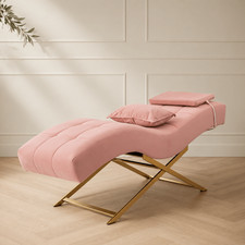Curved Beauty Bed Eyelash Extension Bed Pink For Spa Beauty Lash